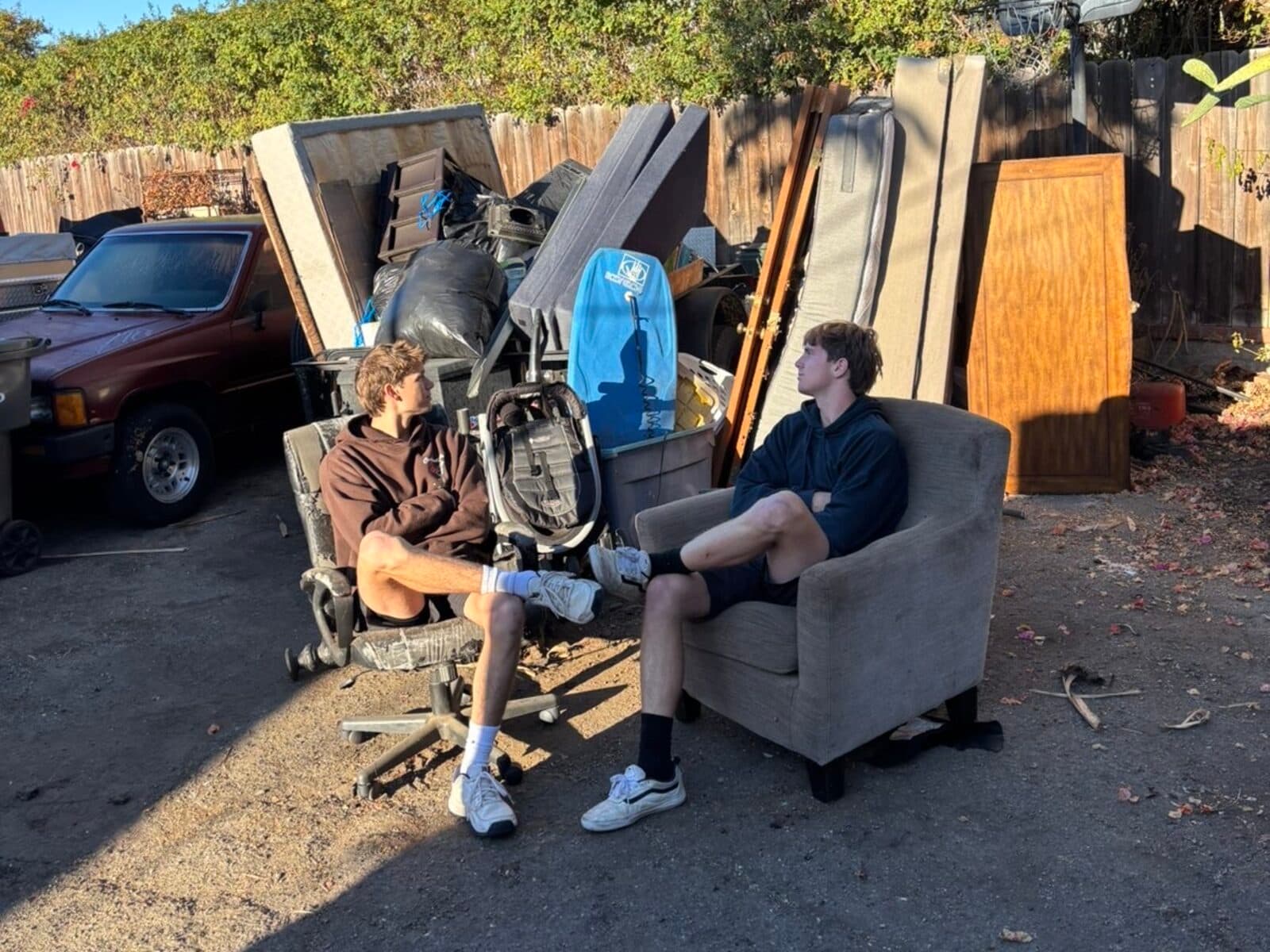 Driveway cleanout in Solana Beach, before NexxGen Hauling cleared it